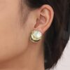 Gold Layered Pearl Stud Earrings: Iridescent Women’s Daily Fashion Jewelry