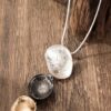 Tri-Color Textured Pendant Necklace: Silver/Black/Gold Women’s Fashion Jewelry