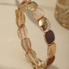 Earthy Tone Cluster Bracelet: Gold-Tone Irregular Fashion Women’s Jewelry